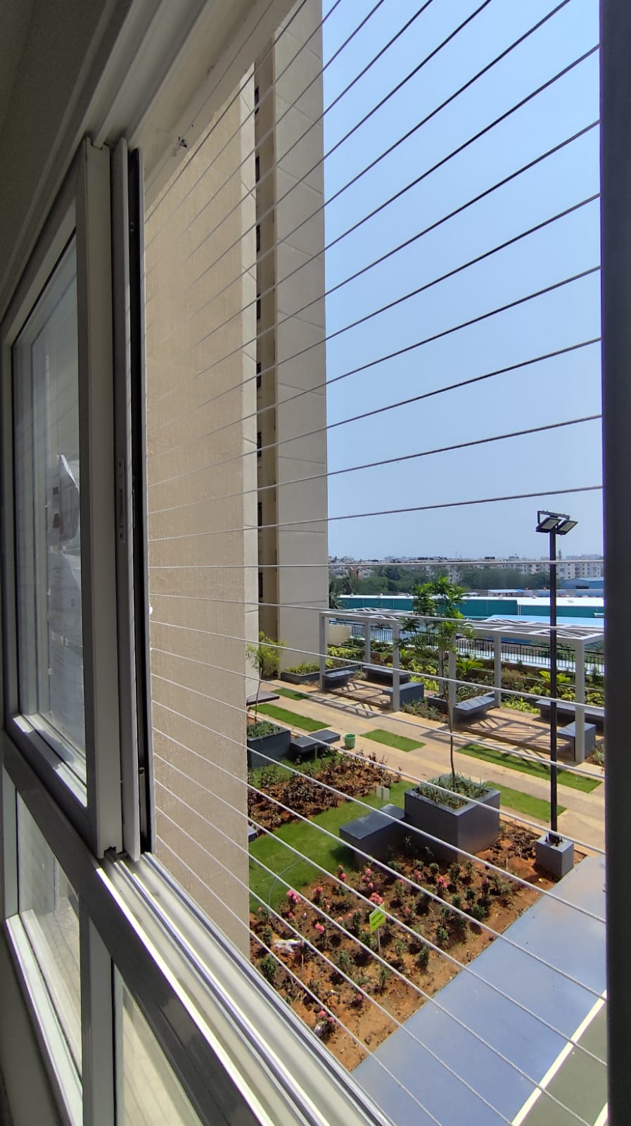 Balcony invisible grill installation